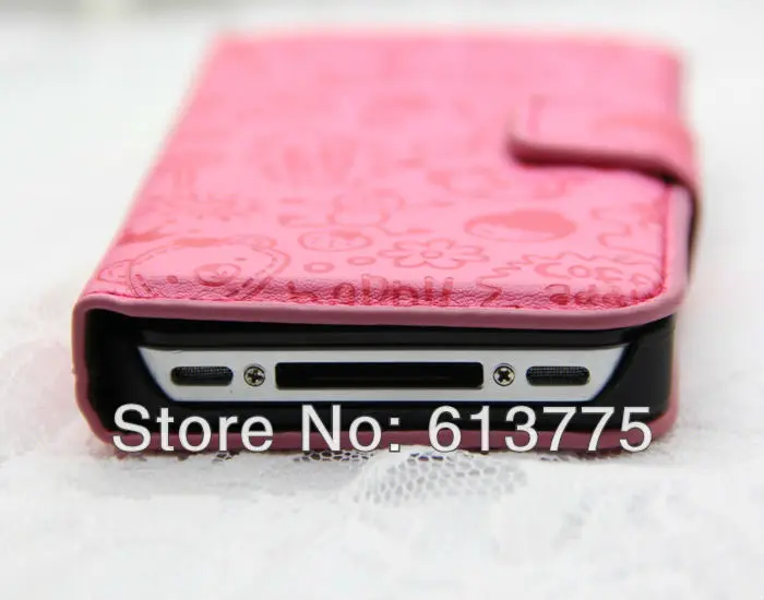 DHL Free Shipping. High Quality The Little Evil Female Case for Iphone4 4g 4s Lovely Cartoon Leather Girls favorite |