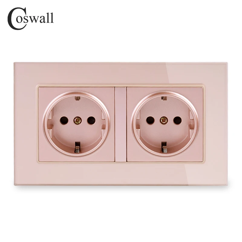 COSWALL настенная стеклянная Панель Мощность розетка с заземлением ЕС Россия