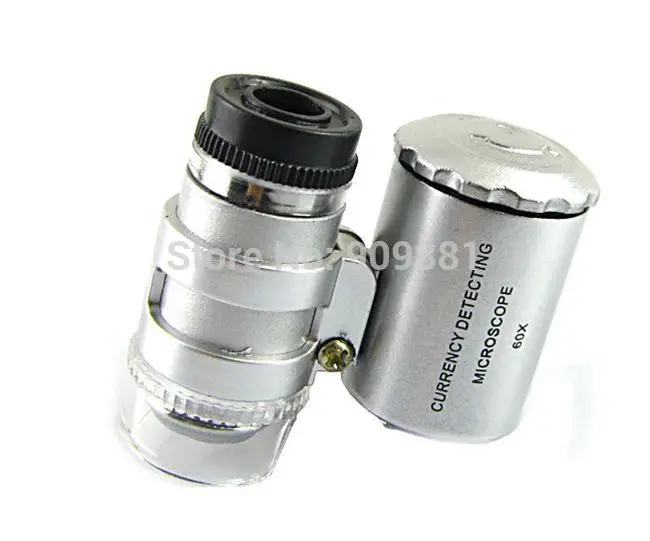 Mini 60X Currency Detecting Microscope with LED UV Light - 60 Times Loupe for Jewelry Magnification - Includes PU Leather Pouch image 6