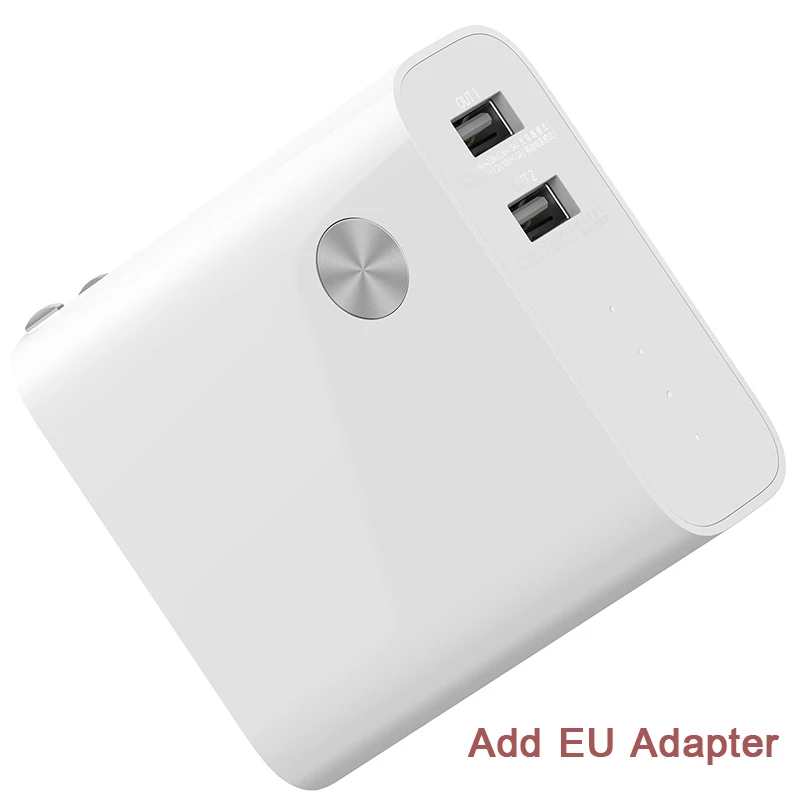 Xiaomi Mi внешний аккумулятор, 5000 мА/ч, двойной USB, быстрая зарядка, два в одном, разъем для аккумулятора, быстрое зарядное устройство для смартфона, для путешествий, на каждый день - Цвет: EU Adapter