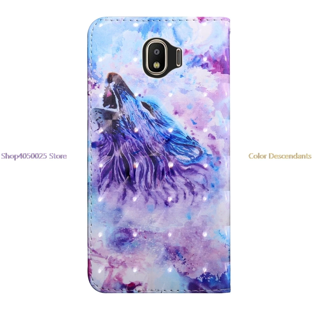 3D флип кейс для Samsung Galaxy J4 Plus + J415 J415F J415FN/DS J4Plus кожаный чехол телефона SM J415F/DS