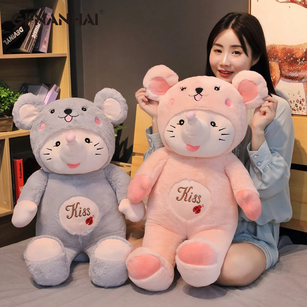 

1 шт. 40-85 см милый хомяк плюшевая игрушечная мышь плюшевая игрушка-животное мышь Подушка для детей мультфильм день рождения рождественские п...