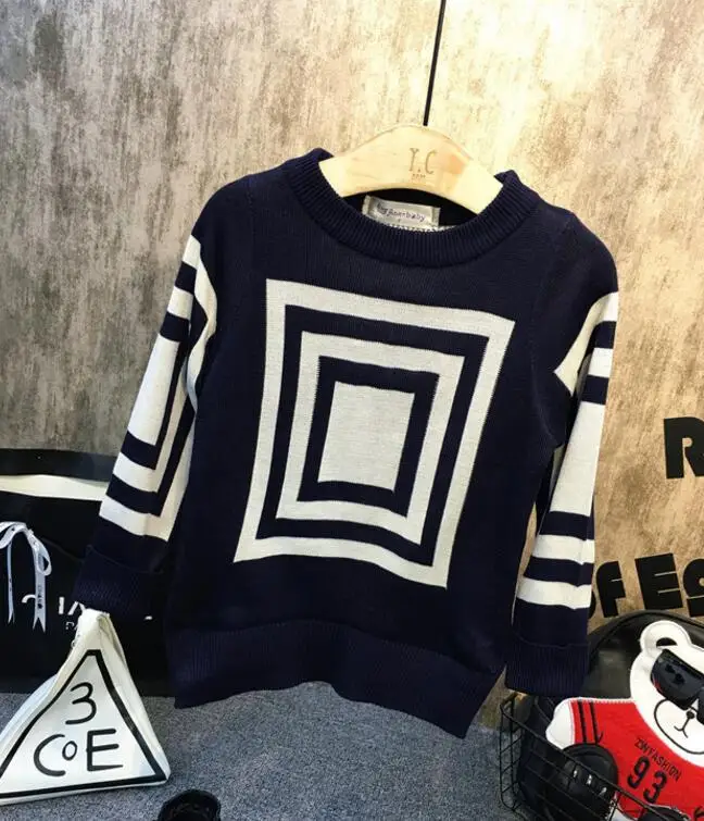 Knit sweater Сезон осень-зима для мальчиков одежда из хлопка для детей, вязаный свитер+ футболка+ джинсы 3 предмета в комплекте, шт./компл. модная одежда для малышей, комплекты, спортивные костюмы для детей - Цвет: Knit sweater