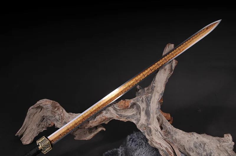 Коллекционный меч полностью Китайский династии Хань ручной работы 9260 Весна