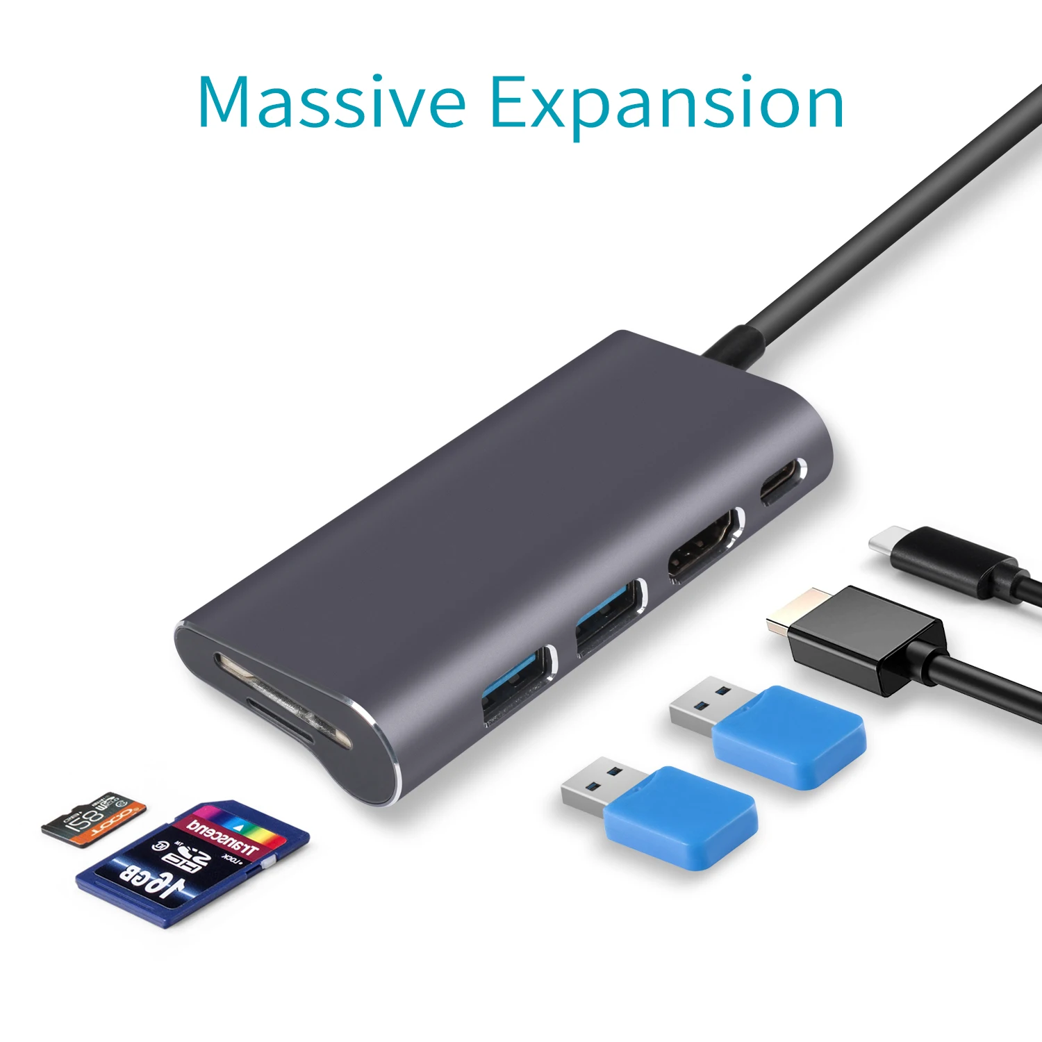 Кабель с разъемом USB типа C USB-C концентратор TYPE-C к HDMI 4K 3 0 TF/SD кард-ридер Thunderbolt