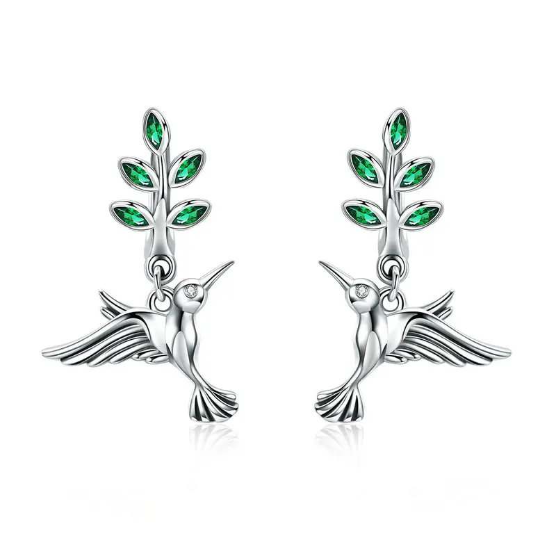 BISAER Bijoux 925 пробы серебряные цветущие цветочные бутоны, серьги-гвоздики для женщин, модные серебряные серьги, ювелирные изделия GXE295 - Окраска металла: GXE464