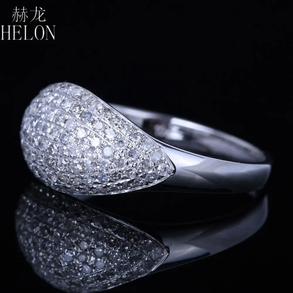 Женское кольцо с натуральными бриллиантами HELON Solid 14k (AU585) белое золото 0.6ct|Кольца|