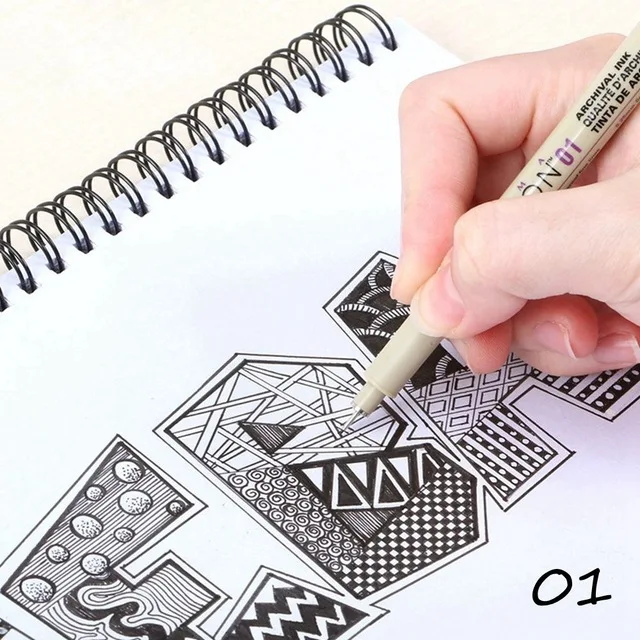 01 1 шт. игла Sakura Pigma Micron для рисования эскиза мультфильм archival чернила гелевая ручка Stoney анимация товары для рукоделия - Цвет: 01