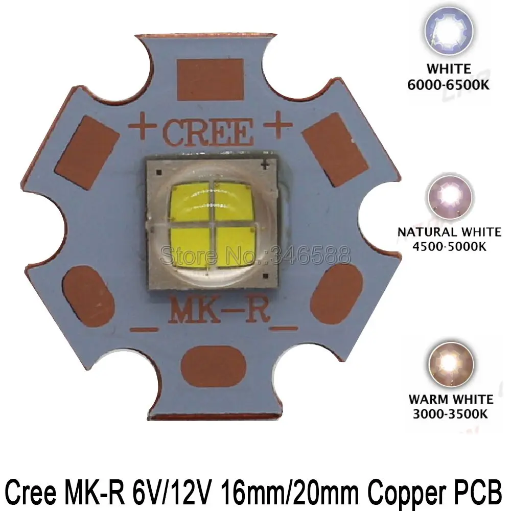 Светодиодный эмиттер Cree MKR 15 Вт 6 в 12 В белый фонарь с теплым белым светом