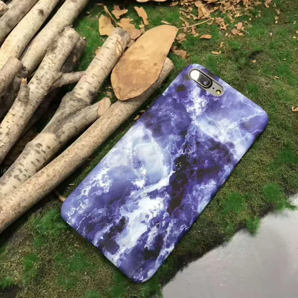LANCHE Простой Ocean Blue Очаровательная Мраморный Телефон Чехол для iPhone 6 s Плюс 7