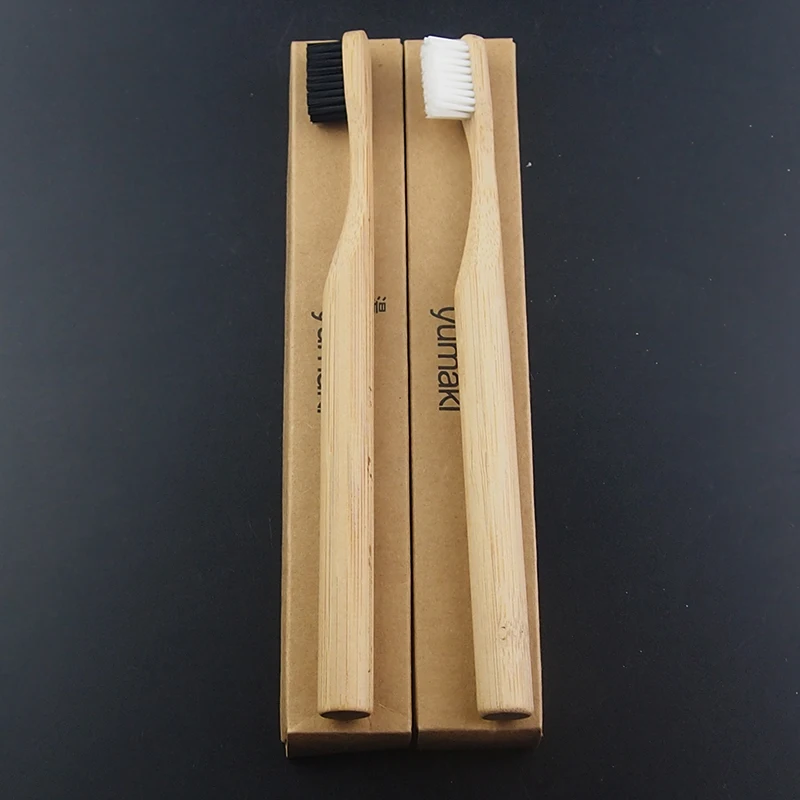 DR. PERFECT 6 шт. смешанные цвета стильная зубная щетка белая бамбуковая щетина мягкая