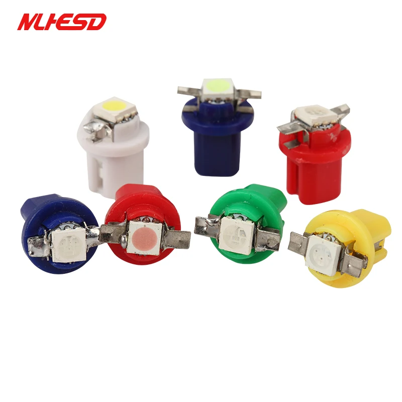 10 шт. авто светодиодный T5 B8.5 B8.5D BAX10d 5050 1 SMD 12V автомобиль приборной панели