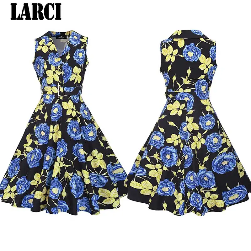 LARCI женское платье 2018 Новая мода Цветочный принт Повседневное летнее Короткое