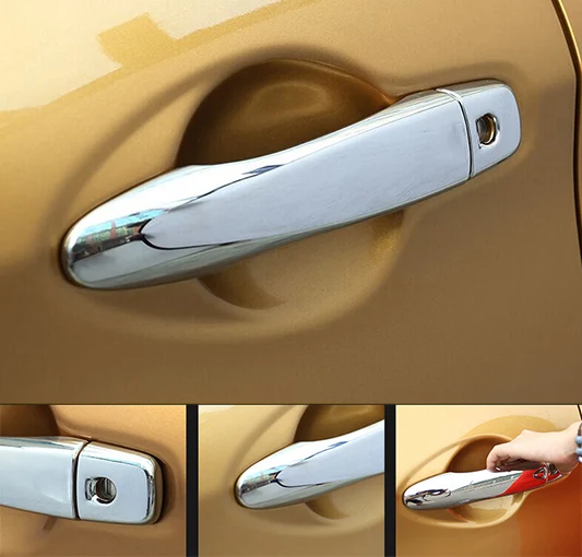 Подходит для Nissan Qashqai J11 хромированная дверная ручка Крышка без Smart Key Hole Catch cap отделка молдинг аксессуары