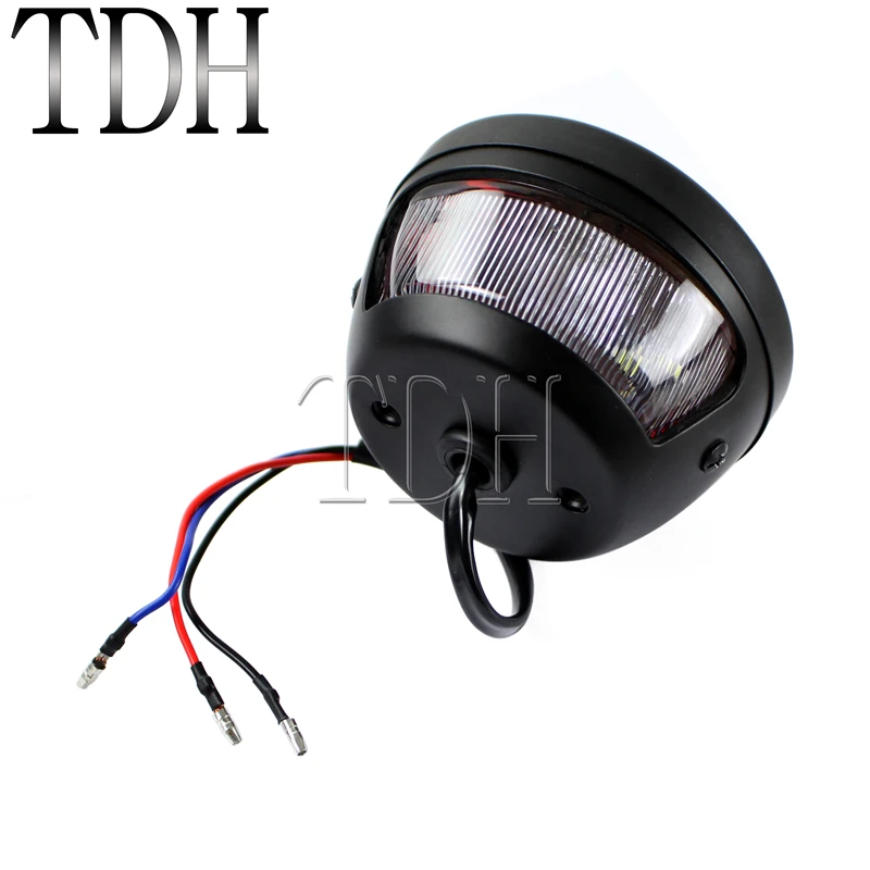 Черный мотоциклетный светодиодный задний светильник красная линза стоп сигнал