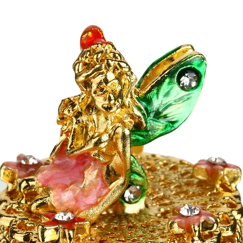 H & D Подарки для женщин металлический угол безделушка коробка кольцо с кристаллом