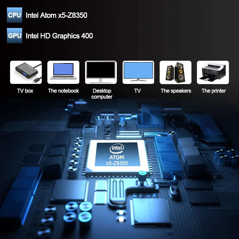 Мини-ПК T6, intel, безвентиляторный, 4 ГБ, 64 ГБ, 32 ГБ, eMMC, мини-ПК, Windows 10, лицензированный, Intel Atom x5-Z8350, BT 4,0, WiFi, ПК, мини-палка W5