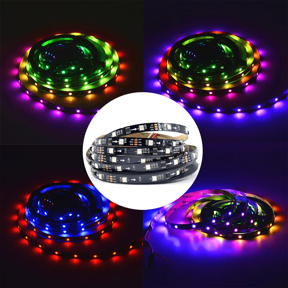 WS2811 5050 SMD 5 м 16 4 фута 30/48/60 светодиодов/м Адресуемая гибкая светодиодная лента Dream