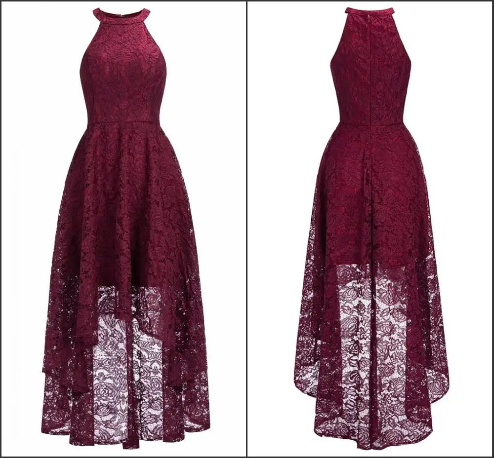 CPS1151 burgundy Новые Вечерние платья без рукавов бордового цвета с длинной спиной и коротким передом для выпускного вечера, женское вечернее платье, vestido de festa - Цвет: CPS1151 burgundy