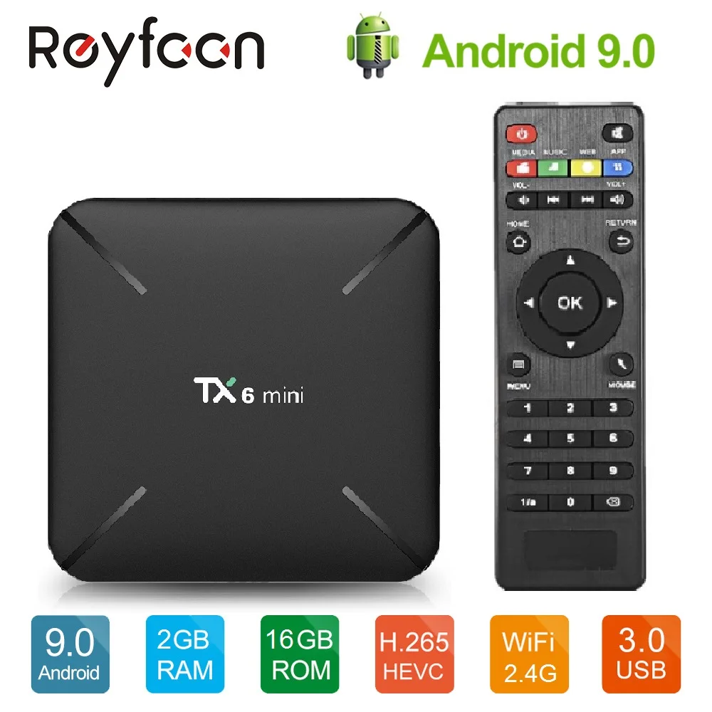 Android TV Box 9 0 TX6 Mini Allwinner H6 Dual Wifi BT4.2 2 Гб 16 ALICE UX USD3.0 HDR 4K Поддержка Google Player Youtube Netflix |