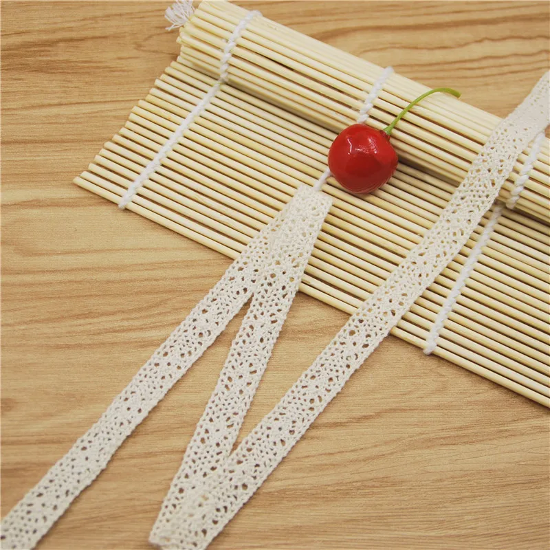 Модная оптовая продажа 12 мм хлопковая кружевная отделка цвета слоновой кости