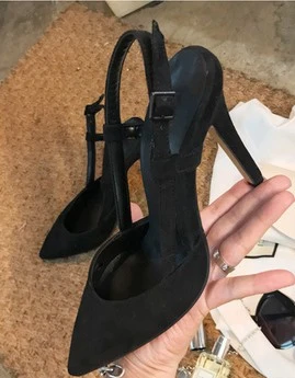 Flock black 7cm JIANBUDAN/пикантные летние женские туфли на высоком каблуке; коллекция года; элегантные женские офисные туфли; туфли-лодочки на высоком каблуке 8 см/10 см; размеры 34-41 - Цвет: Flock black 7cm