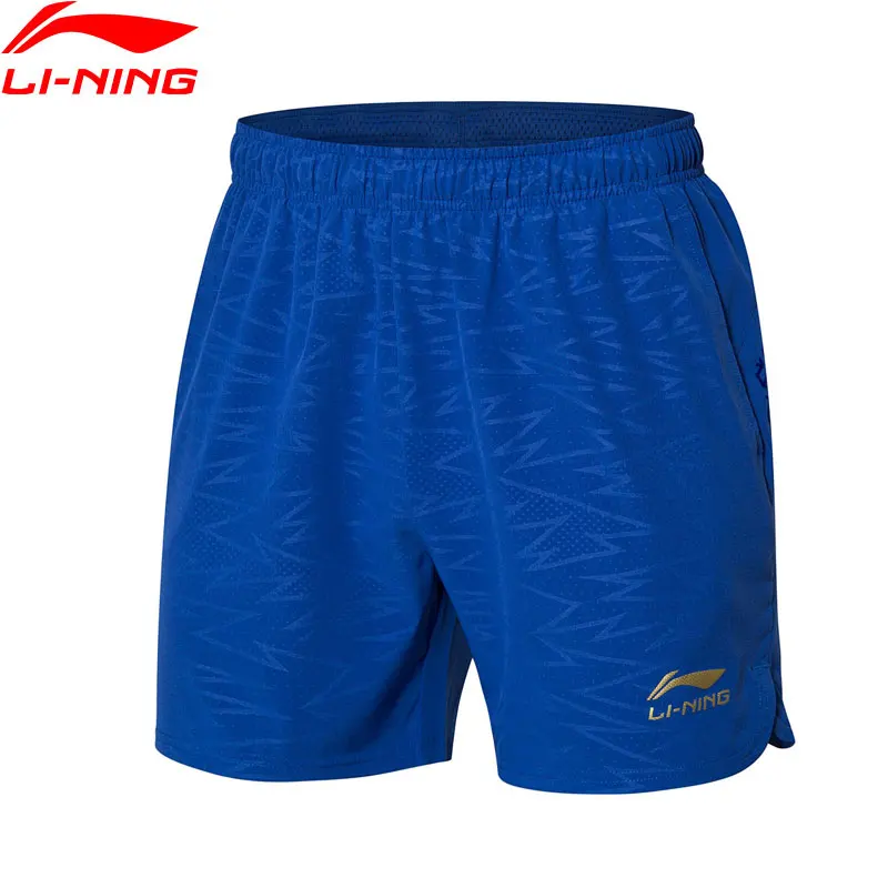 Li Ning мужские шорты для настольного тенниса дышащие обычная посадка синяя