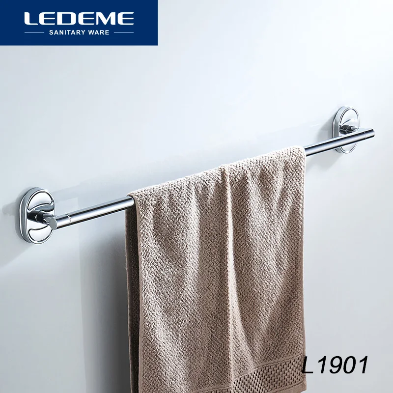 

LEDEME Stainless steel Towel Bars Bathroom Accessory Zinc Alloy Base Chrome Plated Single Towel Rail Towel Holder Bar 66cm L1901