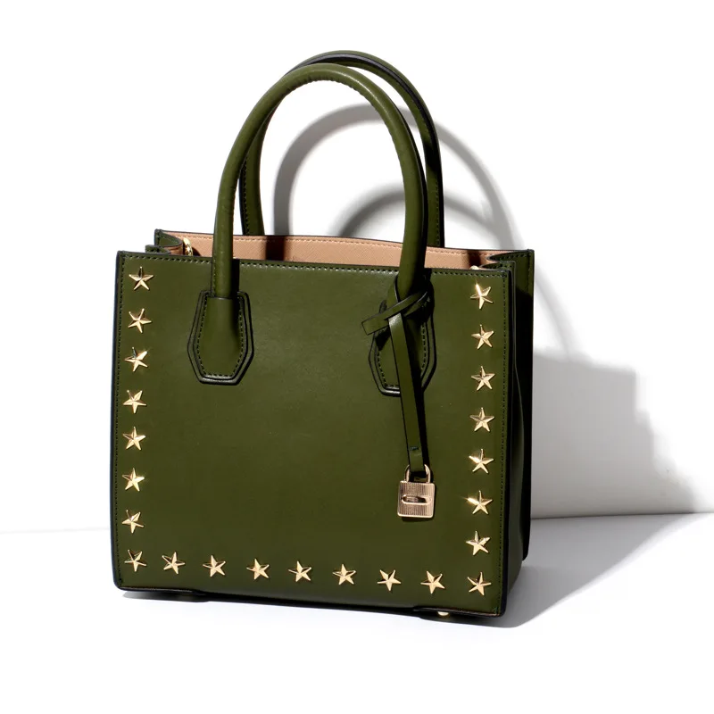 Женские сумки из натуральной кожи с заклепками для женщин роскошные женская