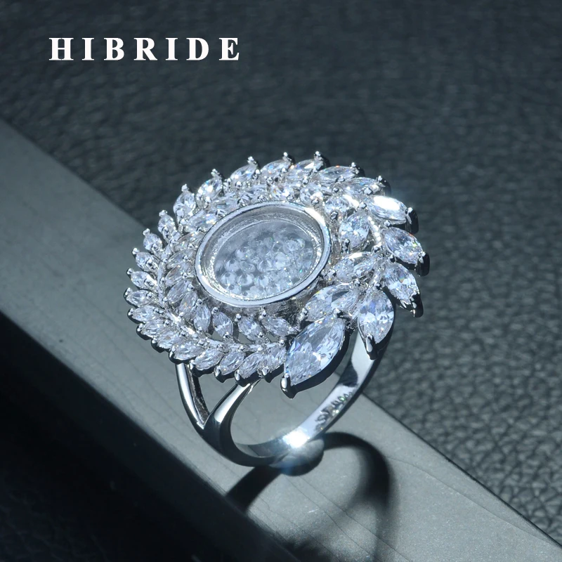 Лидер продаж высококачественные кольца HIBRIDE в форме листьев с фианитом для