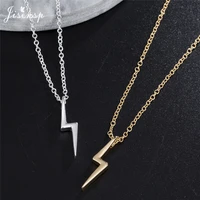 jisensp fashion punk lightning scar gold necklace for women potter magic protection pendants girlfriend gifts everyday jewelry