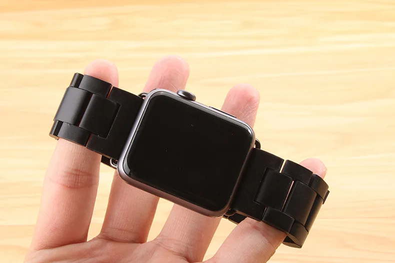Высококачественный деревянный ремешок для часов Apple watch черный коричневый Watch 3/2/1