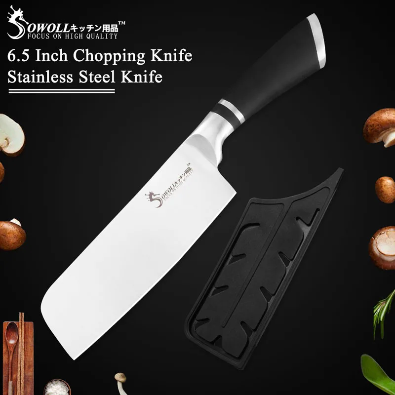 6.5 Kitchen Knife Sowoll бренд 9 шт. набор кухонных ножей из нержавеющей стали набор ножей шеф-повара для нарезки хлеба разделочные косточки Santoku нож для фруктов - Цвет: 6.5 Kitchen Knife