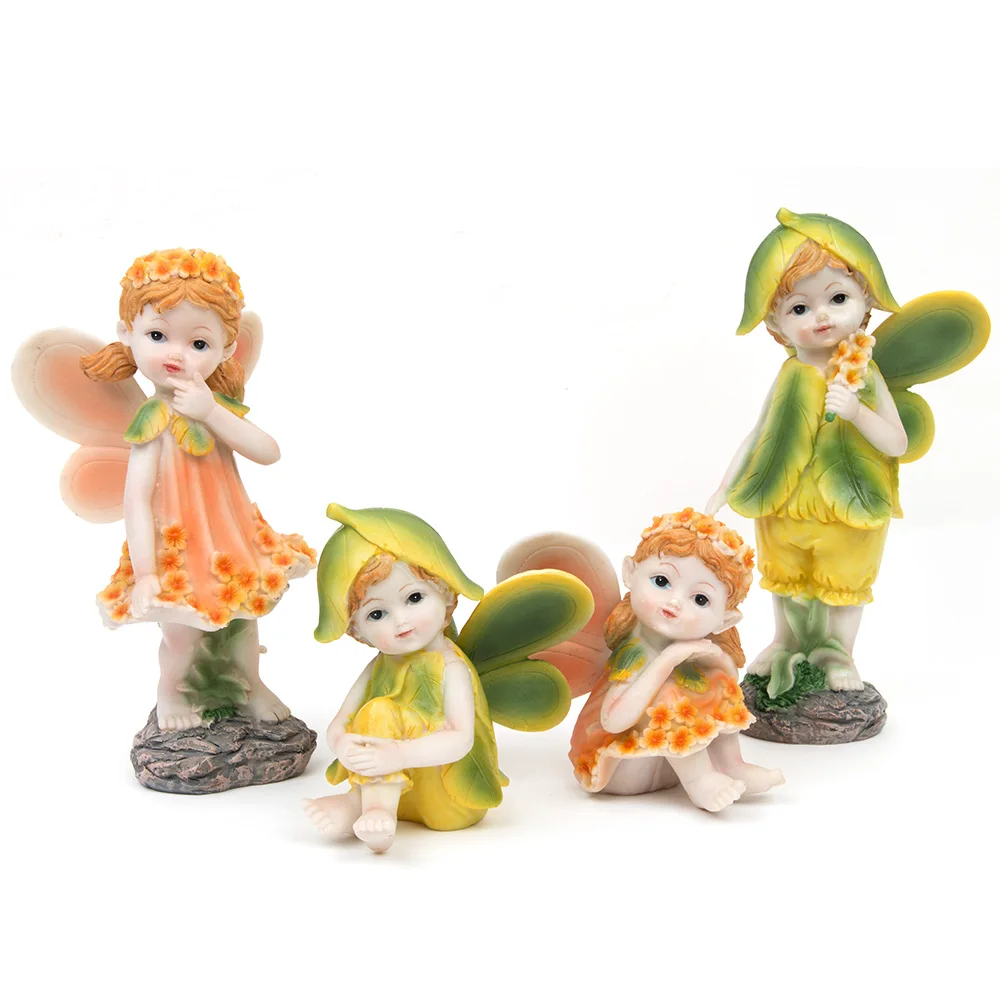 

4pcs Miniature Fairy Garden Decorations Angel Resin Crafts For Micro Landscape Mini Garden Decoration Accessories Home Decor