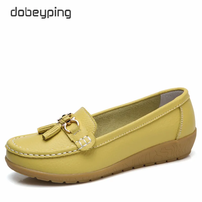 Dobeyping/ г.; весенне-Осенняя обувь; женская обувь из коровьей кожи на плоской подошве; женские лоферы без шнуровки; женские мокасины; большие размеры 35-41 - Цвет: FruitGreen
