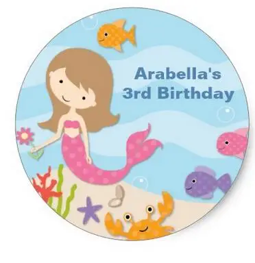 

1.5inch Sweet Mermaid Birthday Stickers