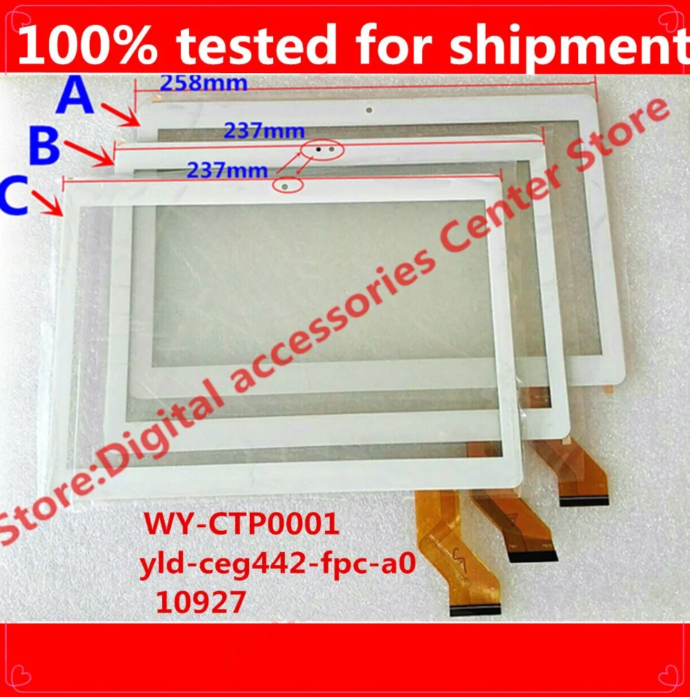 

2PCS white black touch screen Digitizer WY-CTP0001 WY-CTP0001DJ YLD-CEGA442-FPC-A0 For 10.1 inch MTK8752 MTK6592 Three versions