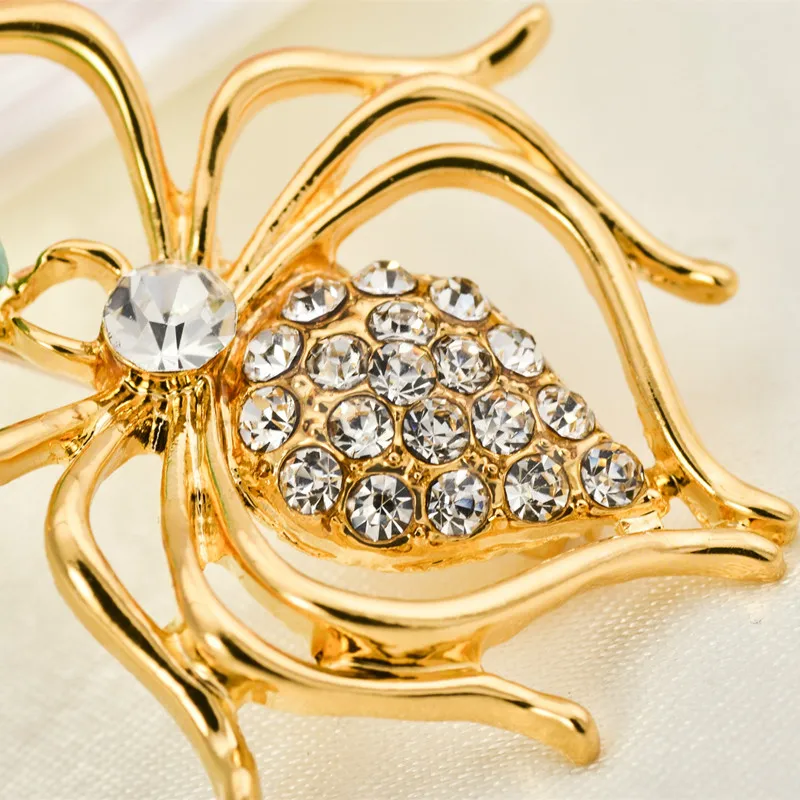 1 шт шикарная Женская Мужская брошь в форме паука сплав горный хрусталь материал