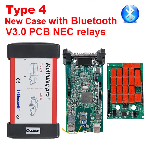 Синий CDP TCS V3.0 реле NEC V5.008 R2 Bluetooth Автомобильный грузовик OBDII сканер,00 keygen obd2 multidiag pro OBD 2 диагностический инструмент - Цвет: Синий