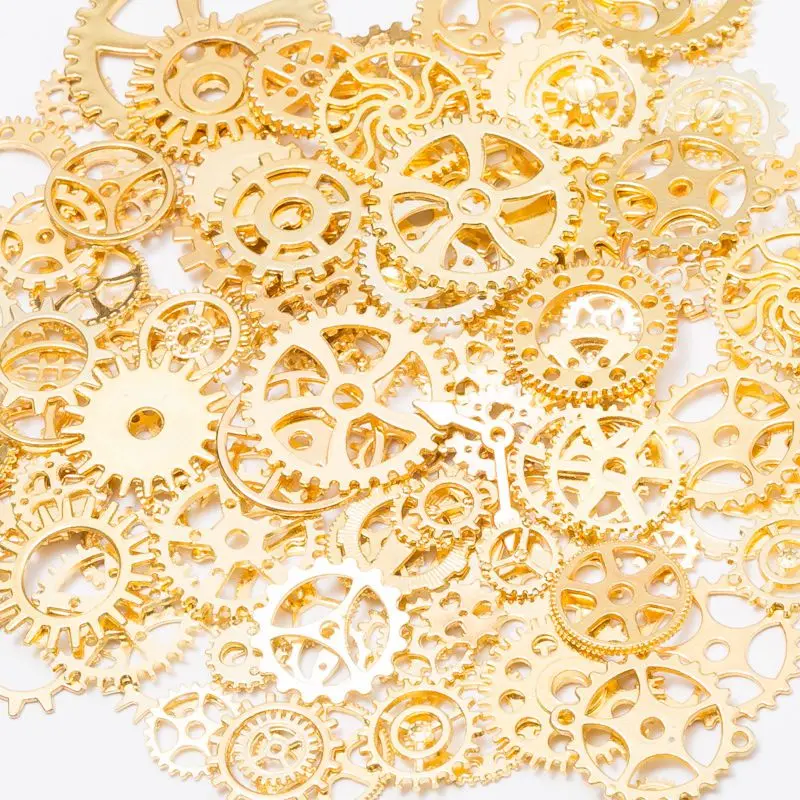 gold color Смешанные 100 г steampunk шестеренки и винтики часы руки Ювелирные изделия пальцы - Цвет: gold color