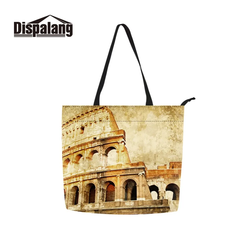 Dispalang 2019 Fashion Reusable Fabric Shopping Bag Customized with Own Logo Scenery Pattern on Shopper for Women Hot Selling | Багаж и