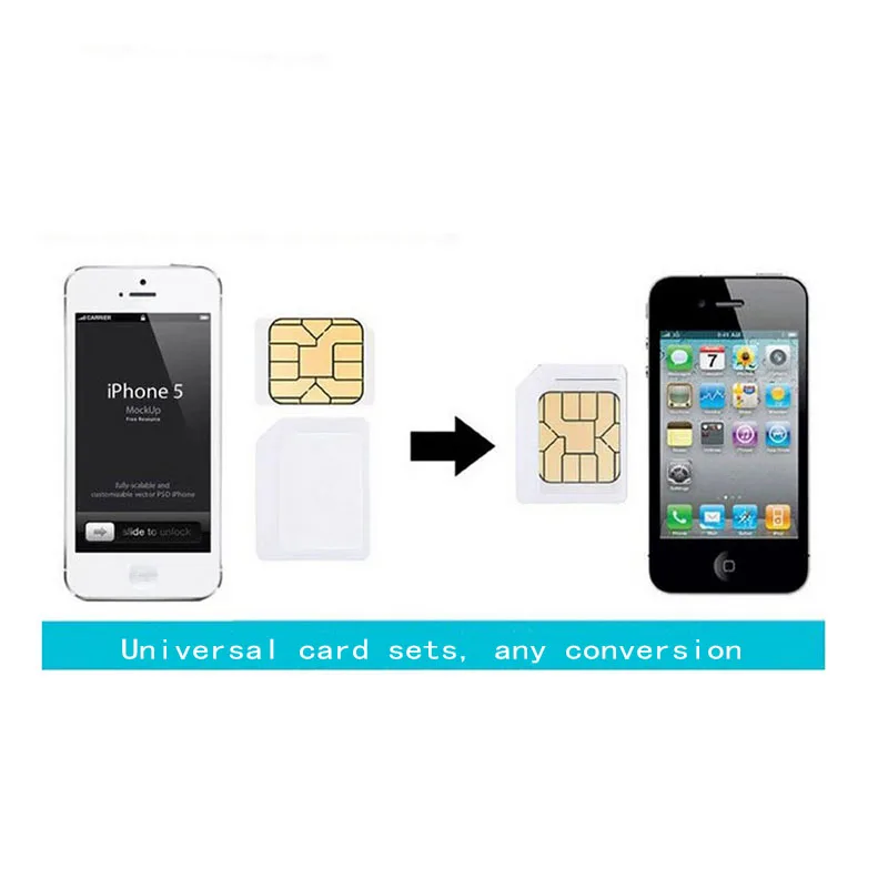 2 шт. Nano адаптер для sim карты 4 в 1 микро сим с извлекающим контактным ключом