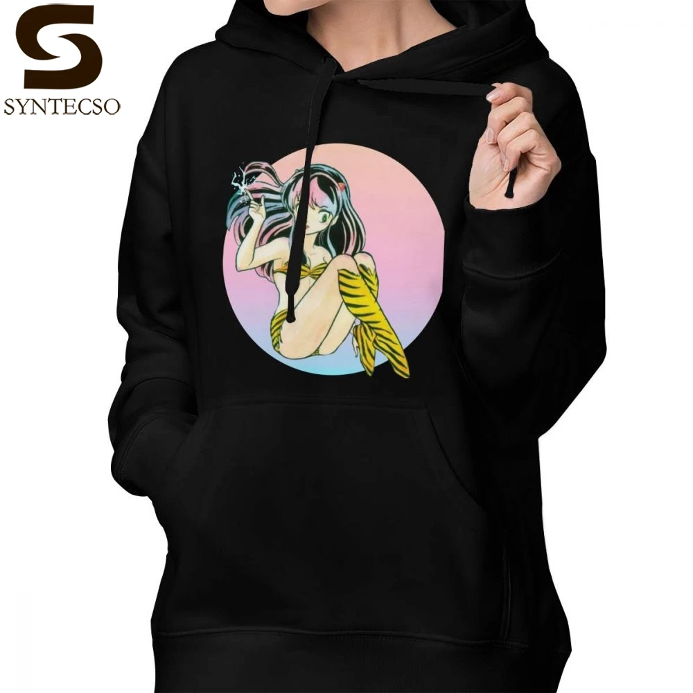Urusei Yatsura худи Urusei Yatsura толстовки из хлопка с принтом женские толстовки с длинным рукавом Уличная одежда больших размеров пуловер Толстовка