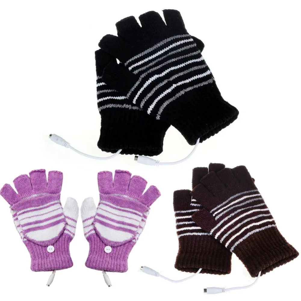 VODOOL 1 пара 5 В с питанием от USB подогревом зимние теплые перчатки для рук моющиеся