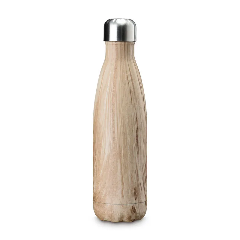 wood grain 500 мл термо-бутылка из нержавеющей стали, Термокружка для холодной воды, для занятий спортом на открытом воздухе, бутылки для воды, чайник для питья, термос - Цвет: wood grain