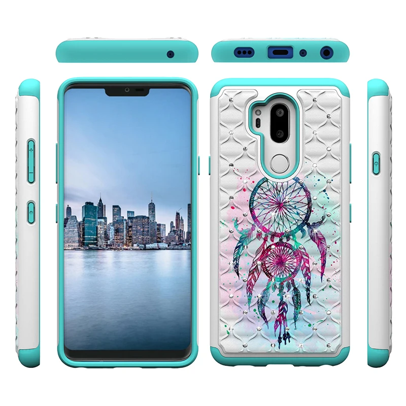 Украшенный искусственными бриллиантами чехол для LG G7 ThinQ LMG710EM G710EM G710N блестящий