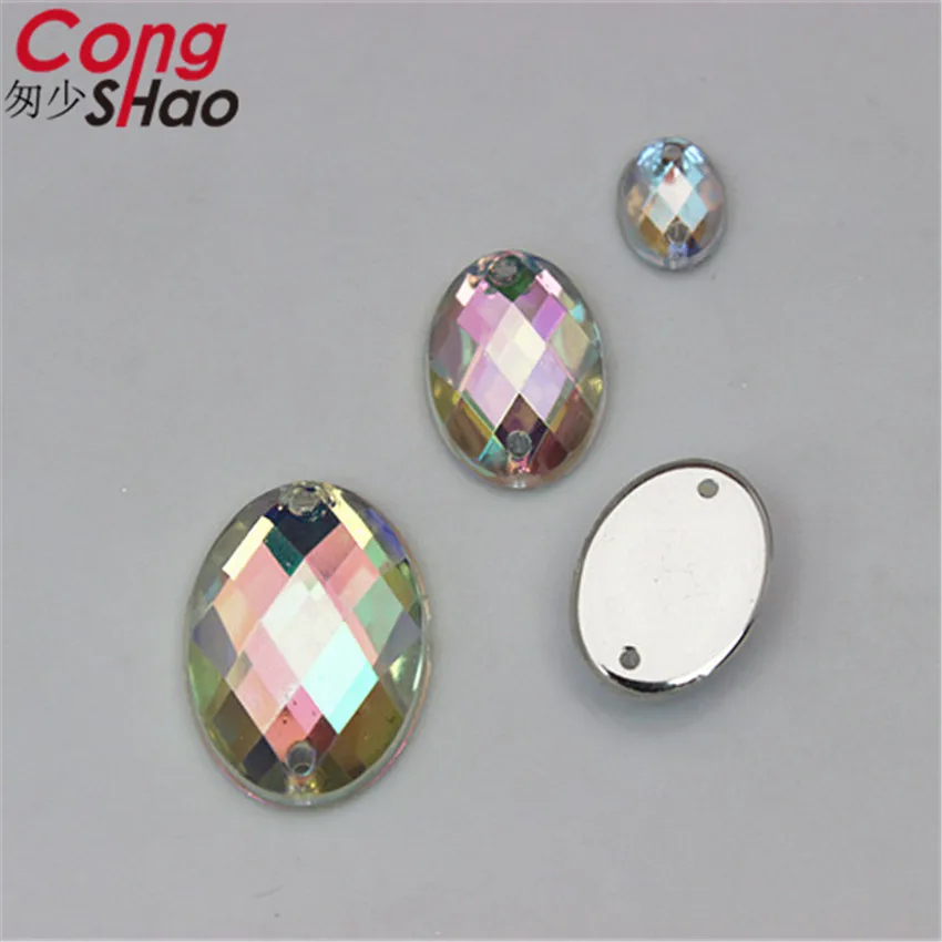 Прозрачные кристаллы AB Cong Shao 6*8/10*14/13*18 мм акриловые овальные Стразы камни с