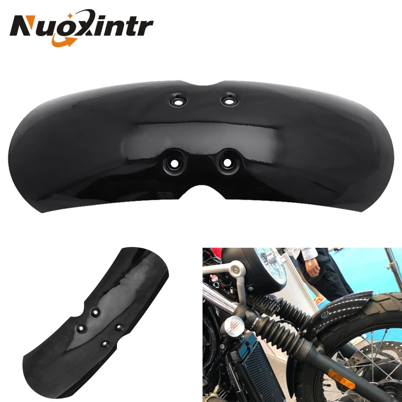 

Nuoxintr Motorcycle Accessories Black Short Front Fender Mudguard for Triumph Bonneville T100 Scrambler Thruxton 2001 2002-2016