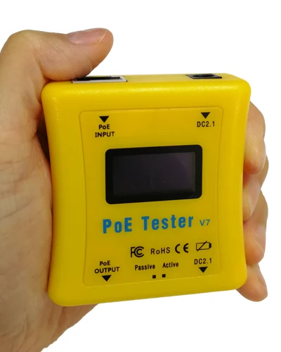 PoE World CCTV инструменты PoE Тестер с портом PoE детектор Светодиодный дисплей тестеры Встроенный Мощность над Ethernet напряжение и ток тестер