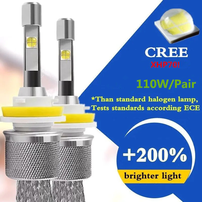 Мощная светодиодная Автомобильная фара с Cree лампы для фар H4 Hi Lo 55 Вт H7 H11 9005 9006 9012